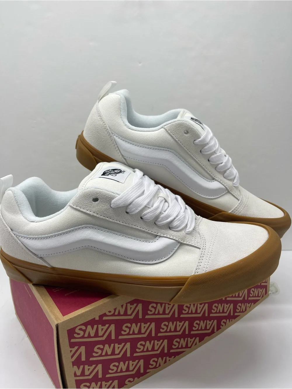 Vans Men’s Sz 11.5 Knu Skool GUM BLANC DE BLANC VN000D22JVY Skate Sneakers